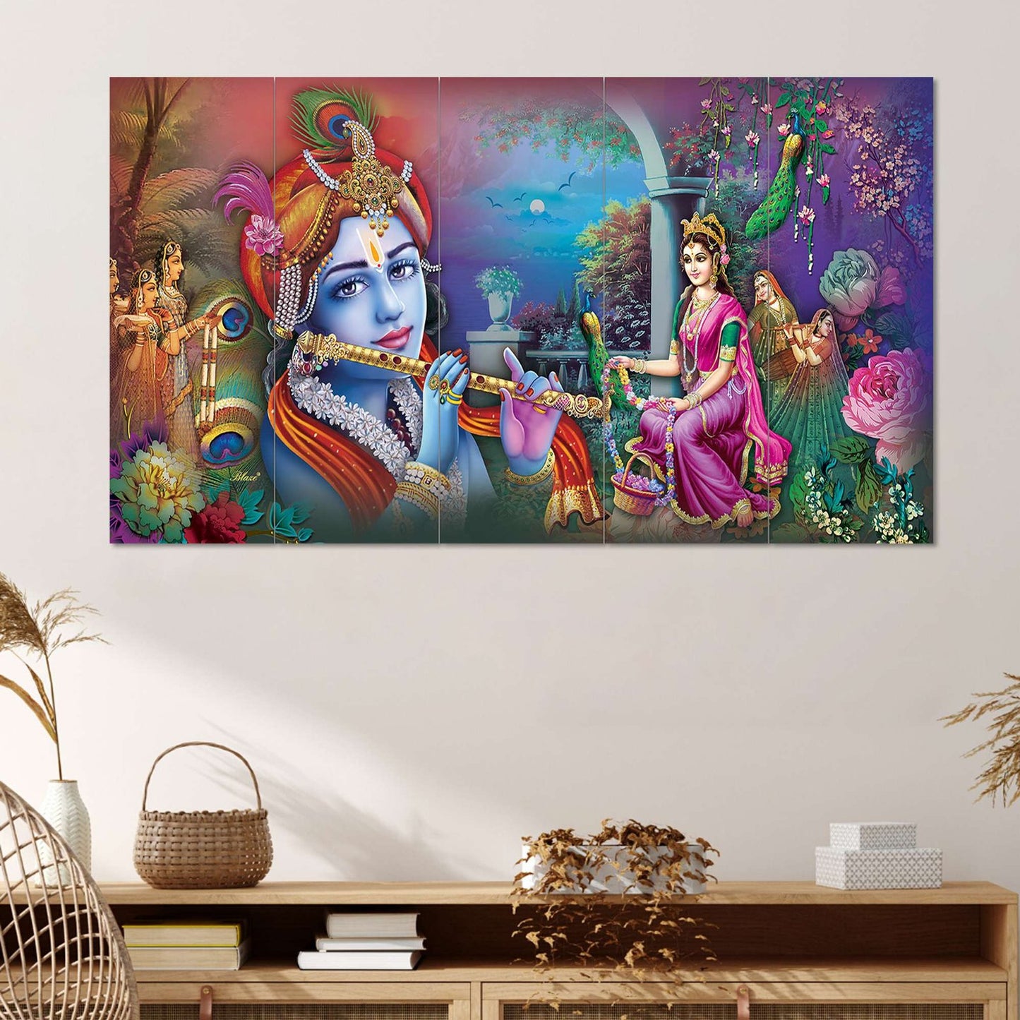 Set Of 5 Wooden Framed Wall Paintings