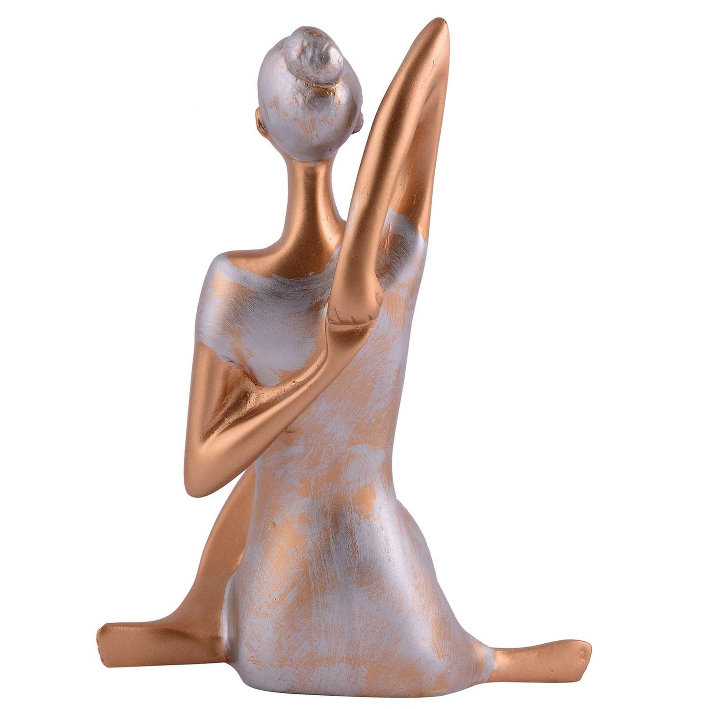Suitable for home decor Yoga Posture Lady Statue Idol for Home Yoga Statue admirable piece of gift (Golden)