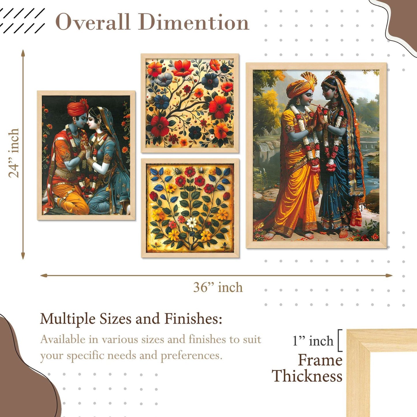 SET OF 4 DIGITAL WALL PAINTING