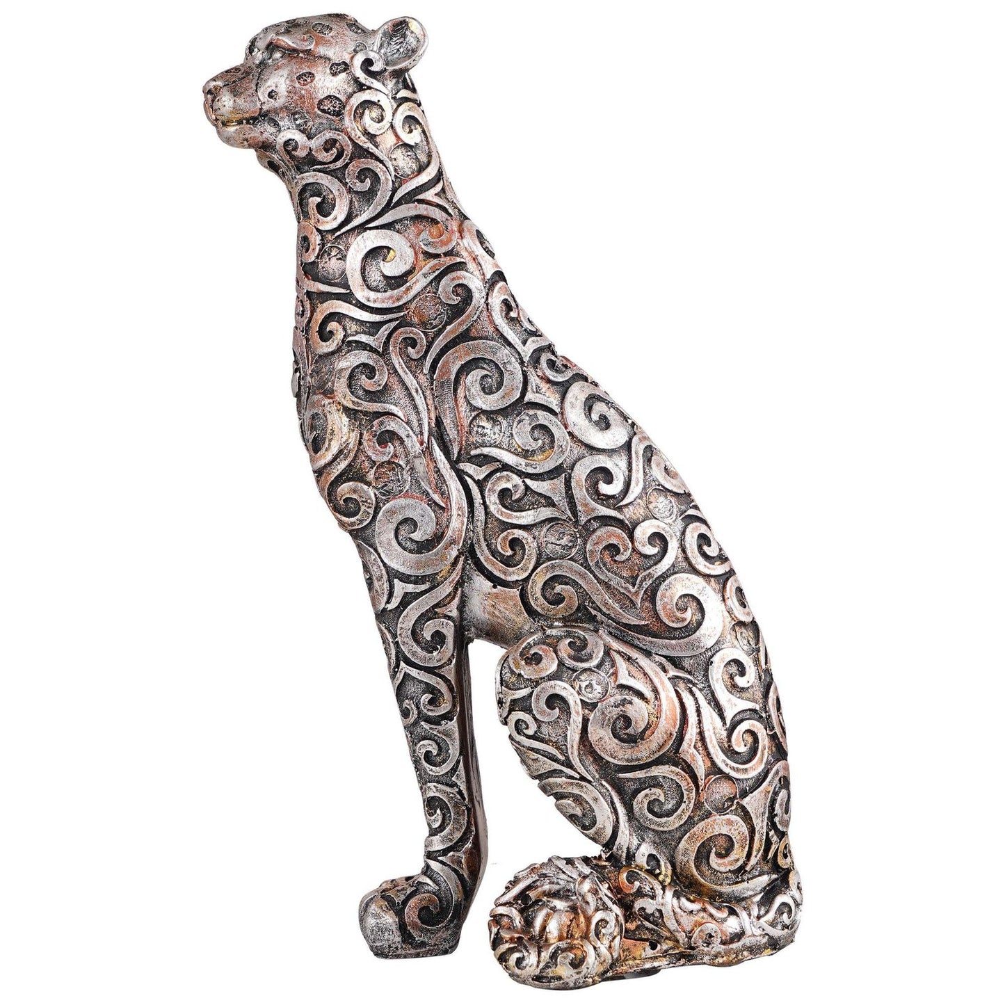 Panther Sitting Position Animal Showpiece Antique Sculpture for Home Decor Showpiece Figurine