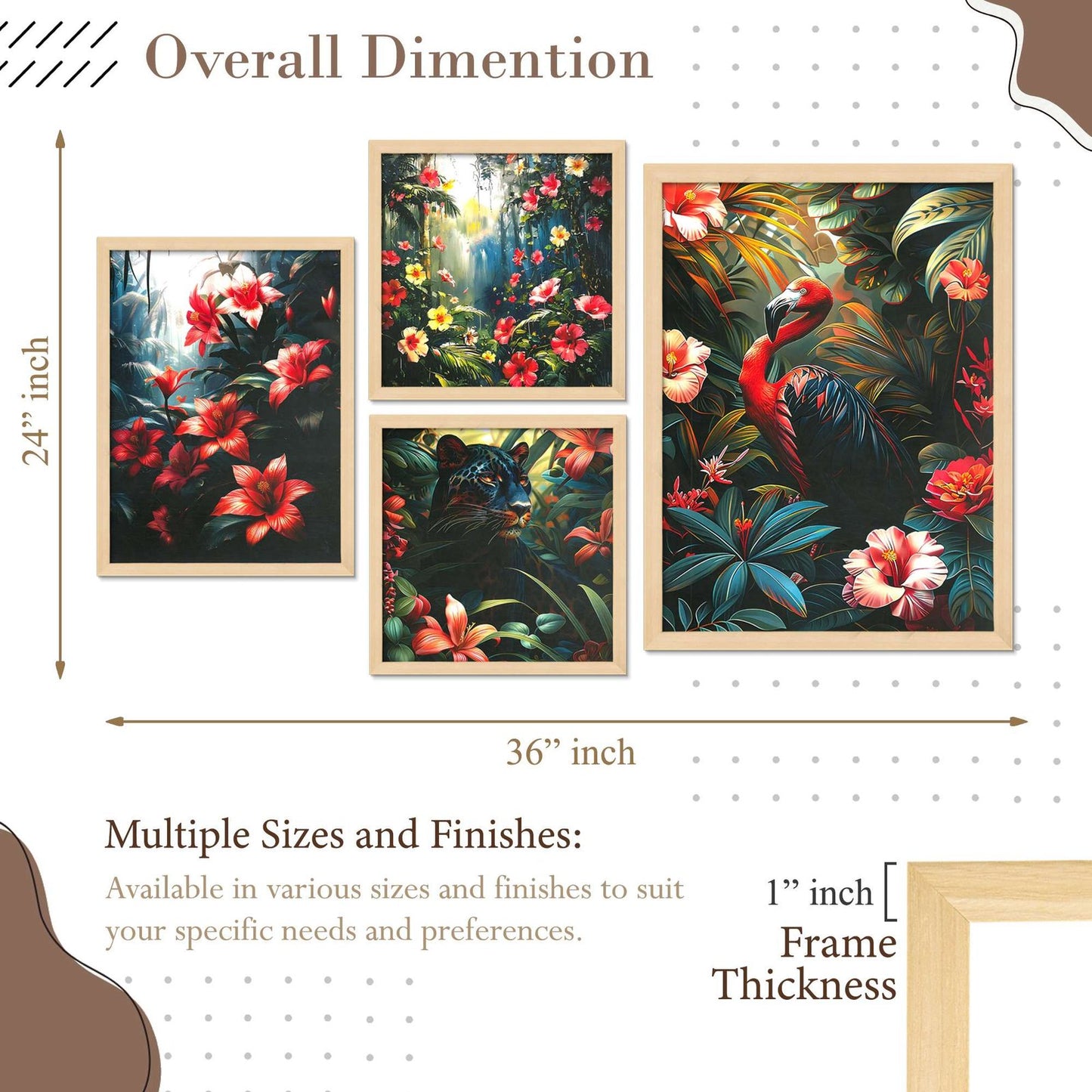 SET OF 4 DIGITAL WALL PAINTING