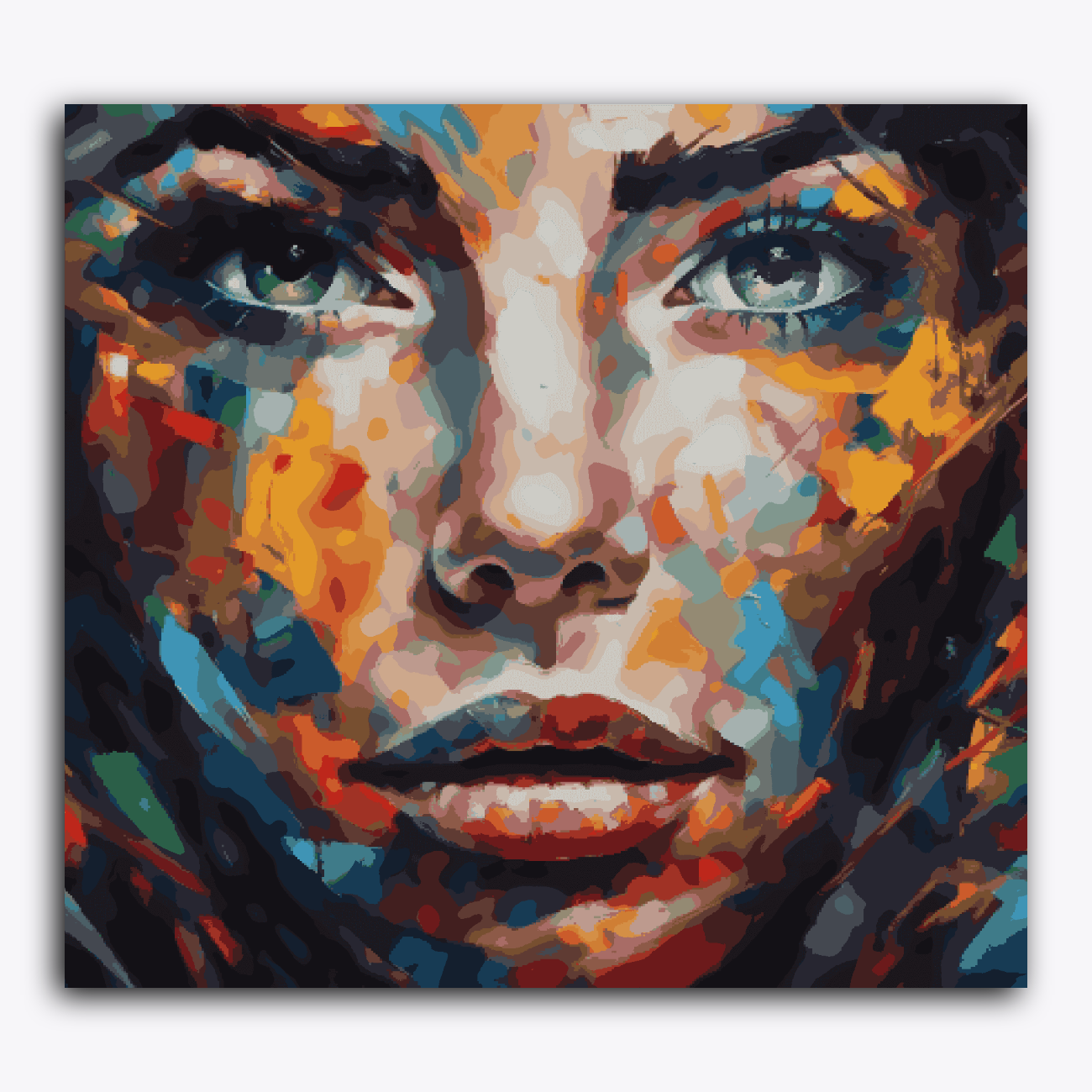 Mix Thoughts Colourful Strokes on Face