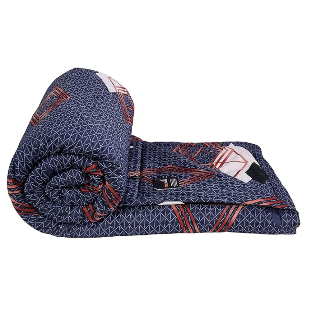 BSB Home Super Soft Glace Cotton Microfiber Filling King Size Hot and Warm Blanket for Winter Double TC 260 Grey Cricle