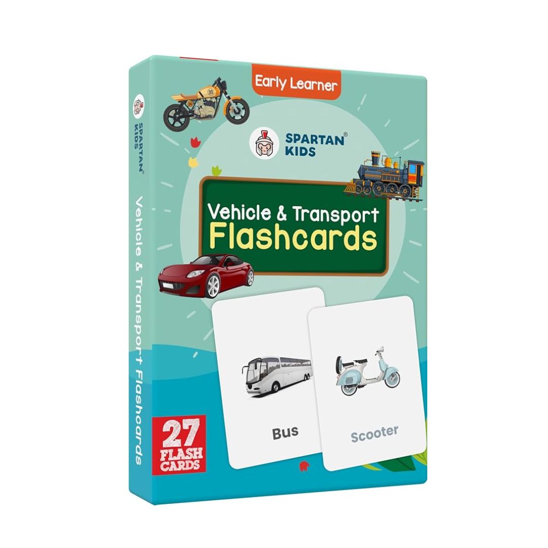Spartan Kids Vehicle & Transport Flash Cards for Kids