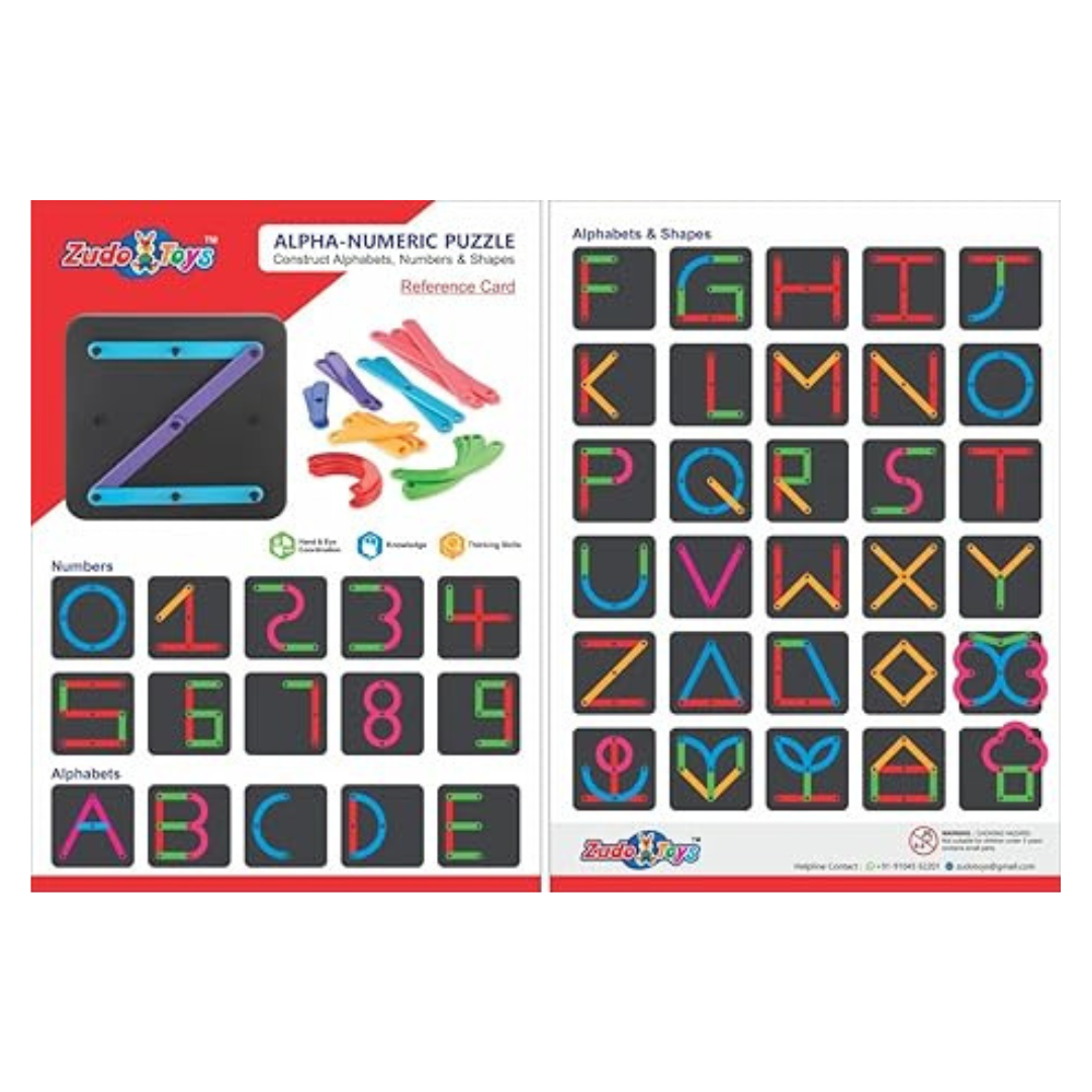 Zudo Toys Alpha Numeric Puzzle Alphabet Construction Puzzle Toys For Kids