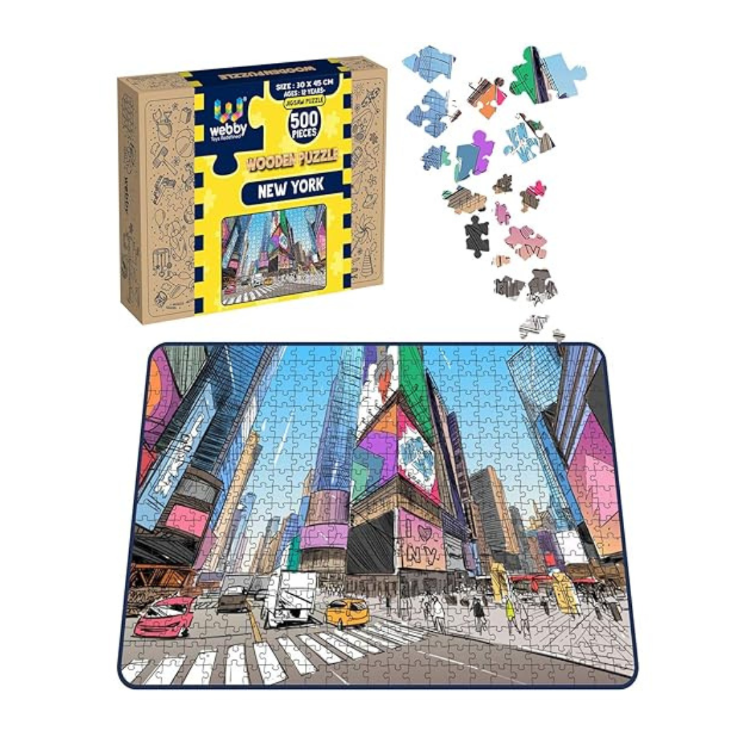 Webby New York Wooden Jigsaw Puzzle 500 Pieces Multicolor