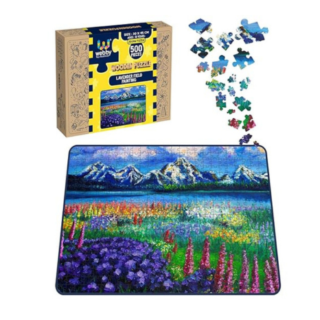 Webby Kids Lavender Field Painting Wooden Jigsaw Puzzle 500 Pieces