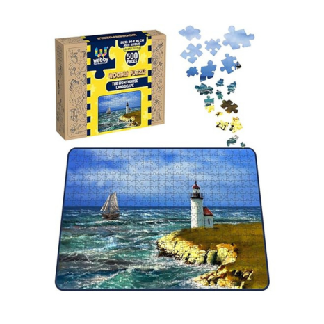 Webby Kids The Lighthouse Landscape Wooden Jigsaw Puzzle 500 Pieces