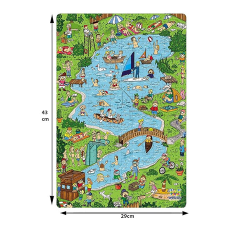 Webby Town Lake Illustration Jigsaw Puzzle 252 Pieces Kids, Multicolor