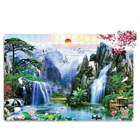 Webby Kids High Mountains with Waterfall Wooden Jigsaw Puzzle 252 Pieces