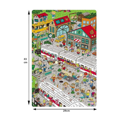 Webby Railway Station Illustration Jigsaw Puzzle for Boys & Girls 252 Pieces