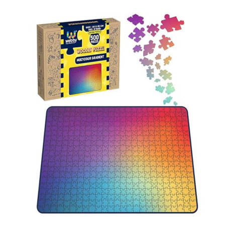 Webby Multicolour Gradient Wooden Jigsaw Puzzle 500 Pieces