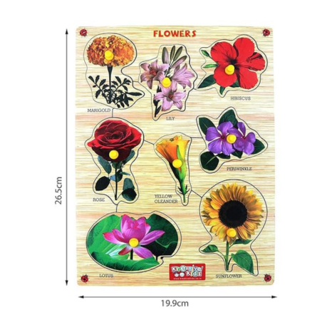 Webby Premium Wooden Flowers Educational Puzzle Toy