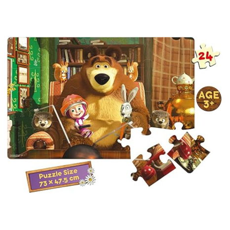 Frank Masha and The Bear Wildlife Giant Floor Jigsaw Puzzle (24 Pieces) for Focus and Memory - 70201