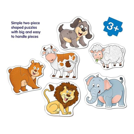 Frank Animals Puzzles A Set of 6 Two Piece Shaped Jigsaw Educational Puzzles - 33808