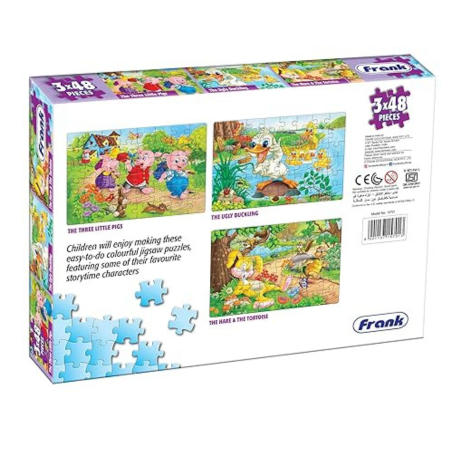 Frank Favourite Stories Puzzles (48 Pieces) 3 in 1 Jigsaw Puzzle for Kids Educational Puzzles - 15701