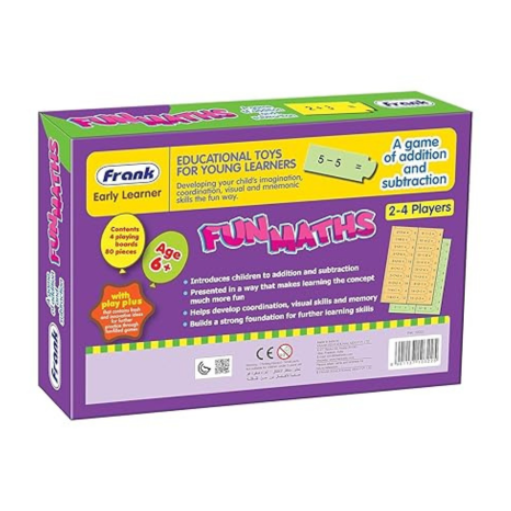 Frank Fun Maths - 80 Self-Correcting Pieces- Early Learner Toys and Games - 10322