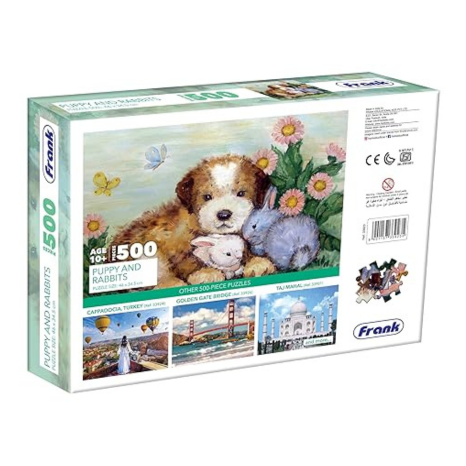 Frank Puppy and Rabbits Jigsaw Puzzle (500 Pieces) for Adults and Kid for Focus and Memory -33923