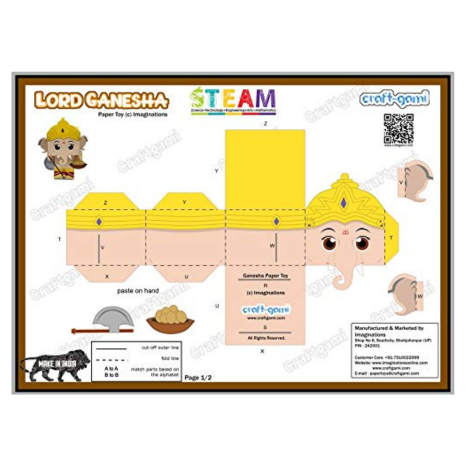 Craftgami Indian God Heroes Figures Series Paper Toys Diy Sheets Laxmi Ganesha Paper Toy Set