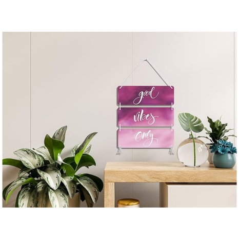 Blue Finch Home Decor Wall Hanging Good Vibes Only Wooden Sign For Home Wall Hanging Decor