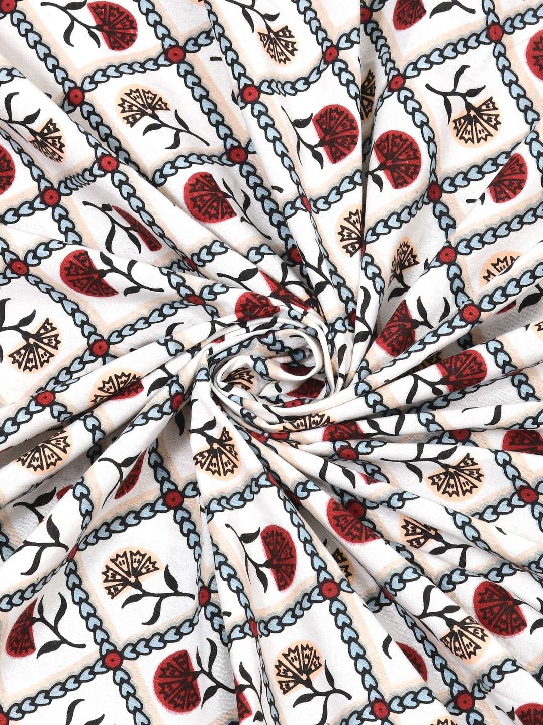 100% Pure Cotton Traditional Printed Bedsheet for Double Bed King Size Bedsheet with 2 Pillow Covers