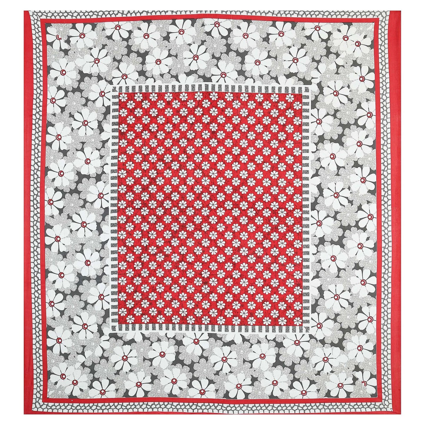 100% Pure Cotton Traditional Printed Bedsheet for Double Bed King Size Bedsheet with 2 Pillow Covers