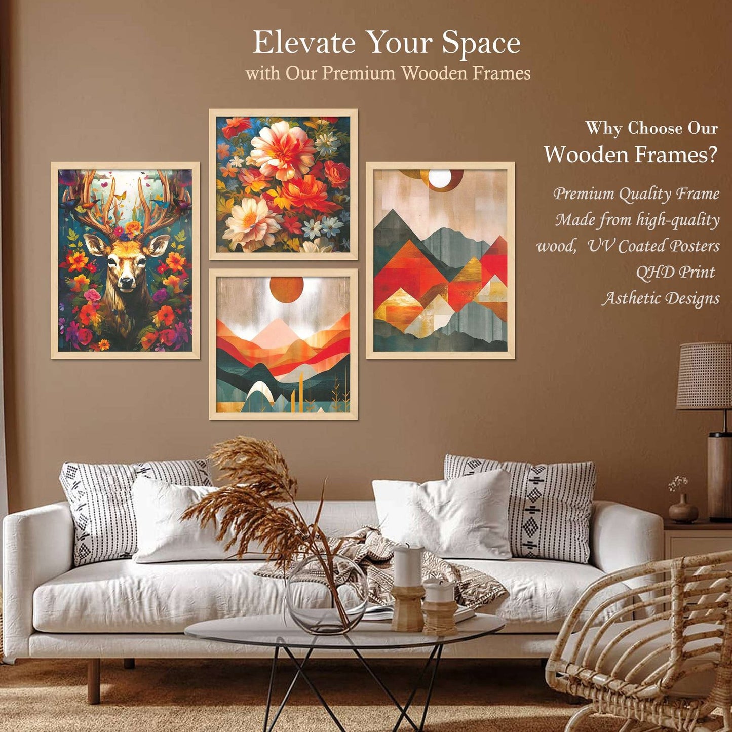 SET OF 4 DIGITAL WALL PAINTING