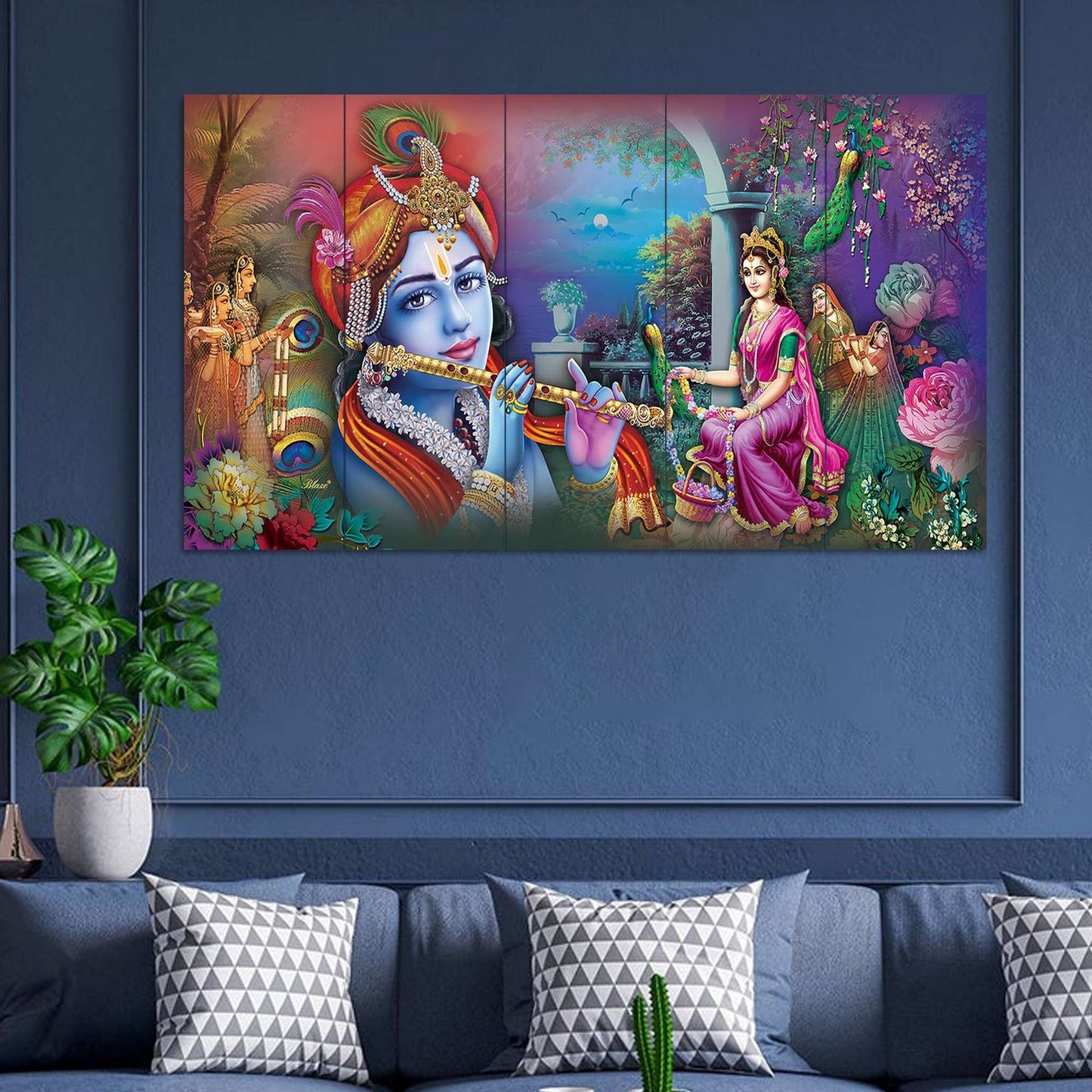 Set Of 5 Wooden Framed Wall Paintings