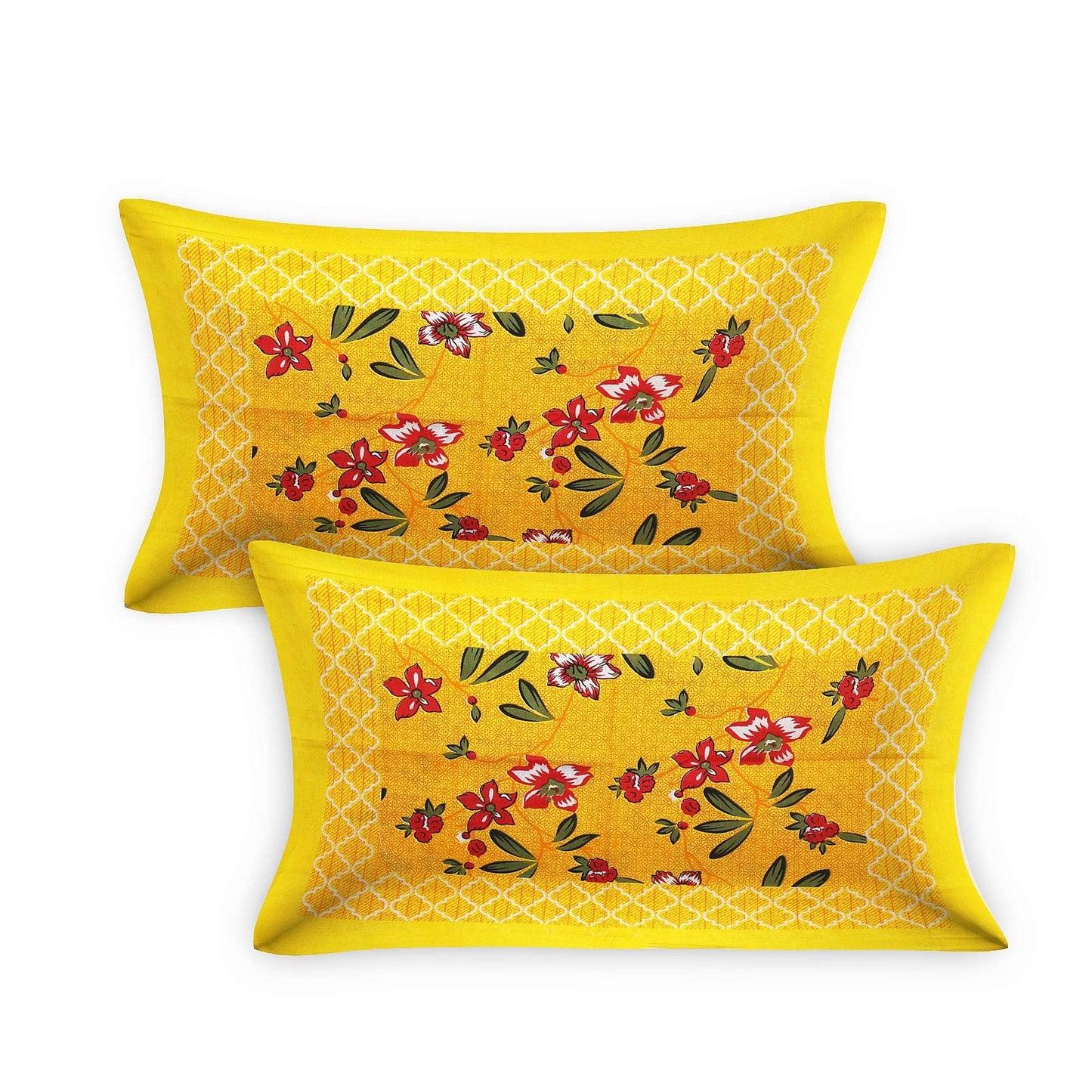 100% Pure Cotton Traditional Printed Bedsheet for Double Bed King Size Bedsheet with 2 Pillow Covers