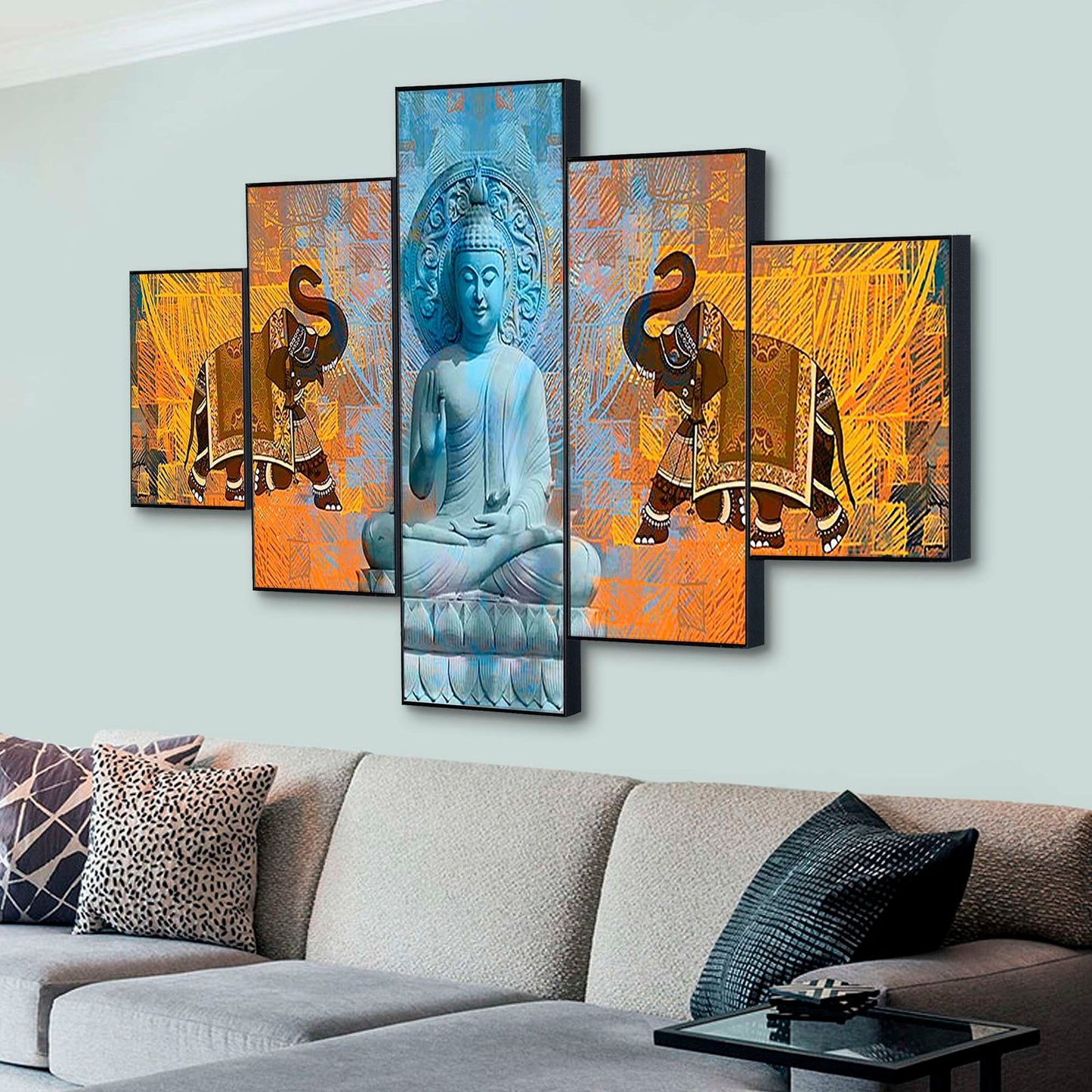 Set Of Five Framed Digital Wall Painting