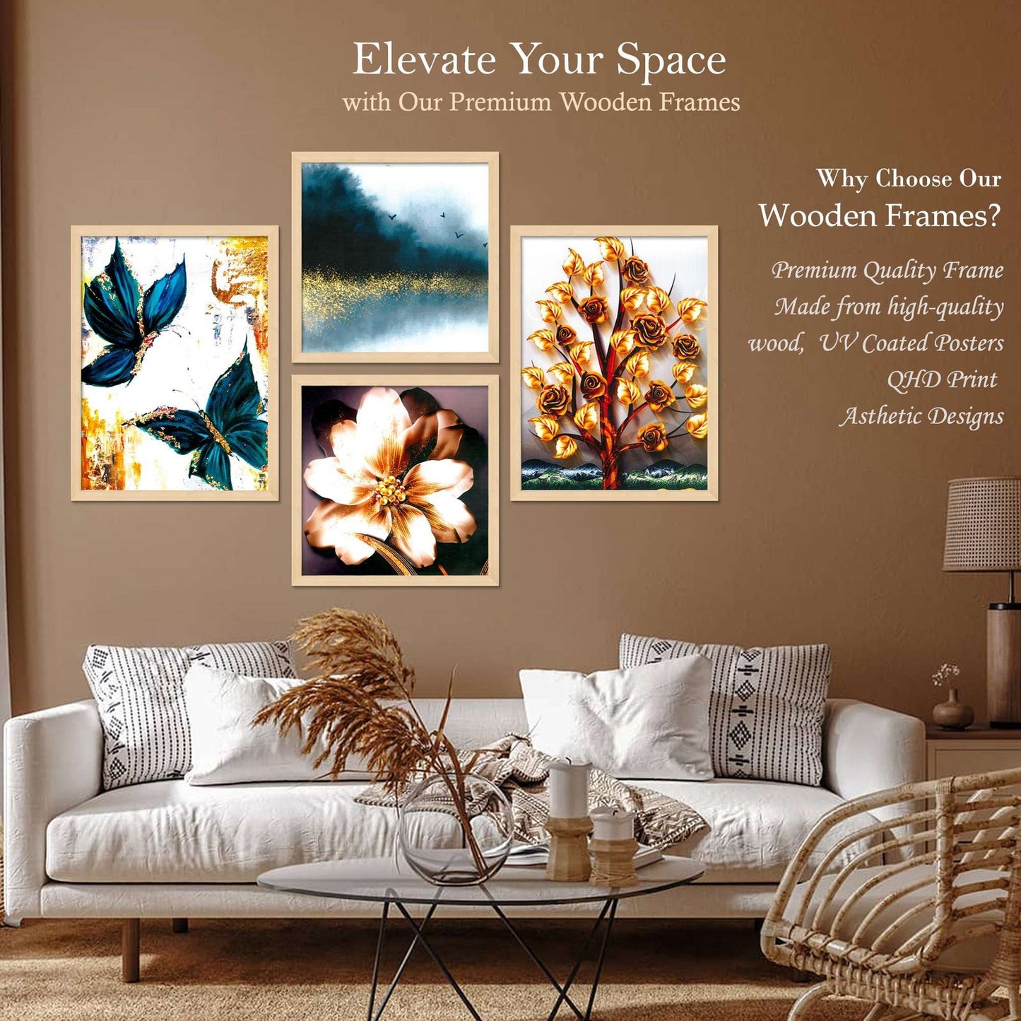 SET OF 4 DIGITAL WALL PAINTING