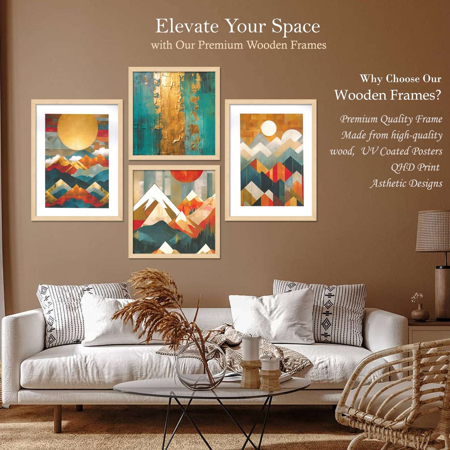 SET OF 4 DIGITAL WALL PAINTING