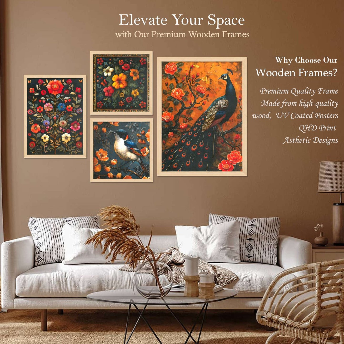SET OF 4 DIGITAL WALL PAINTING