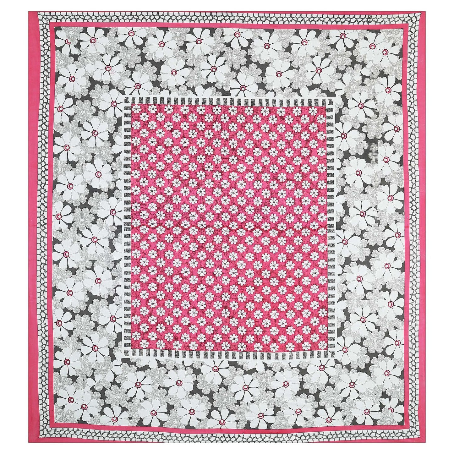 100% Pure Cotton Traditional Printed Bedsheet for Double Bed King Size Bedsheet with 2 Pillow Covers