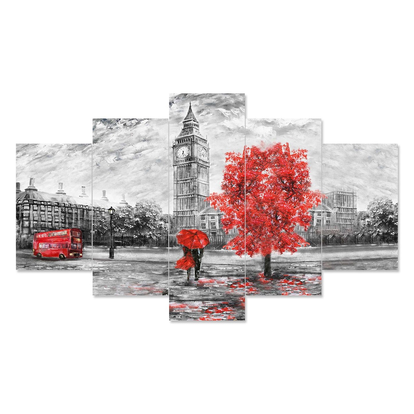 Modern Art Set of Five 3D Framed Paintings for Wall Decoration – Ideal for Home, Living Room, and Bedroom (125 x 60 CM)