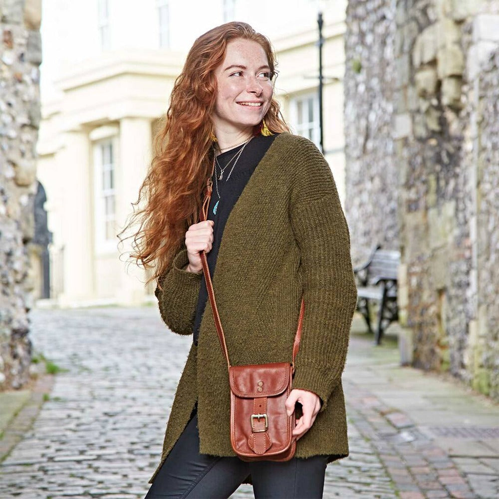 Craftshades - 5.7 Inch Handcrafted Mobile Sling Bag Goat Leather