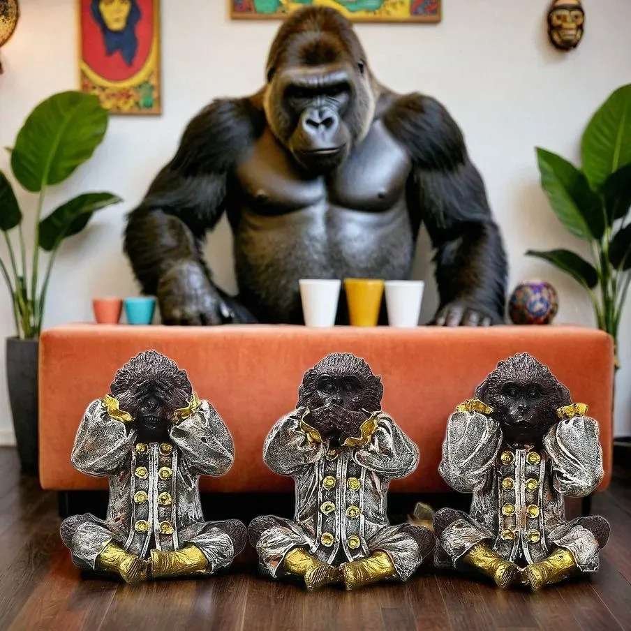 Set of 3 Monkey Showpiece