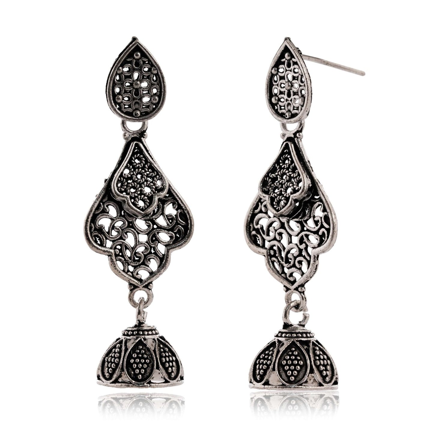 Women’s Indian Bollywood Stylish AZ838-OXidised Earrings Traditional Ethnic Jhumka/Jhumki Earrings for Women – Unique Design -AZ838-OX-ER20