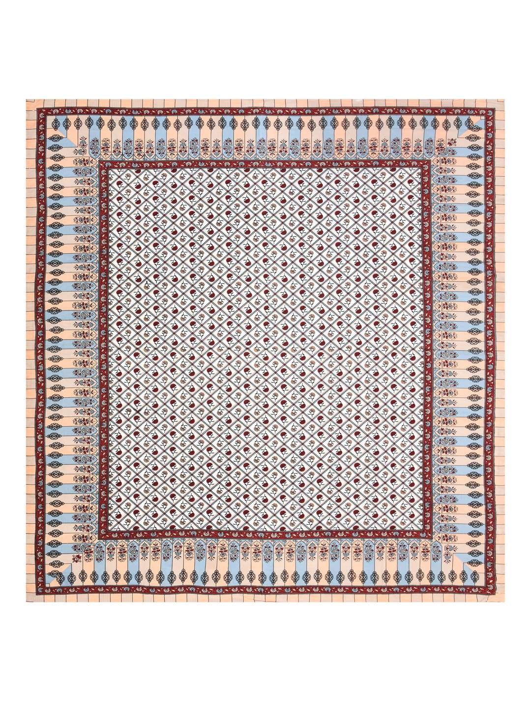 100% Pure Cotton Traditional Printed Bedsheet for Double Bed King Size Bedsheet with 2 Pillow Covers