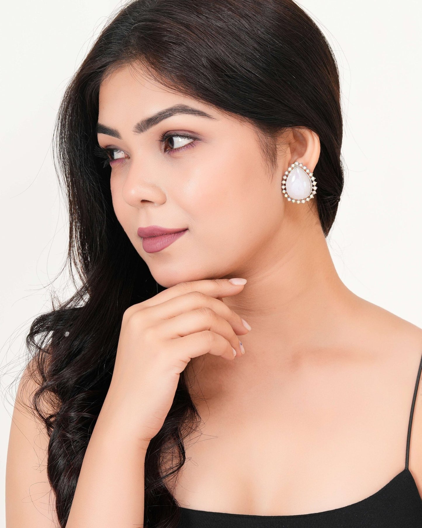 Women’s Indo Western Teardrop Shaped Party Wear Ethnic Stud Earrings for Women -AZ838-OX-ER15