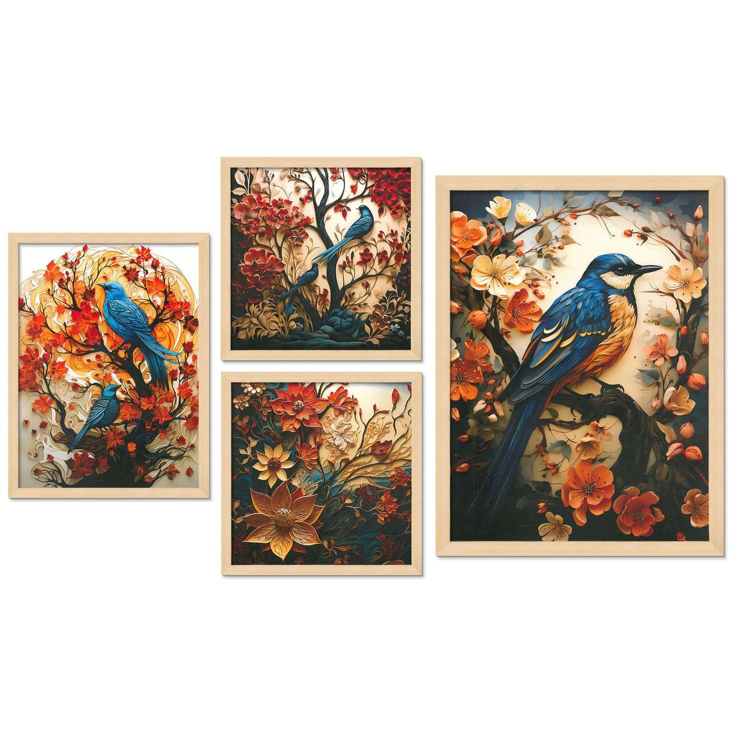 SET OF 4 DIGITAL WALL PAINTING