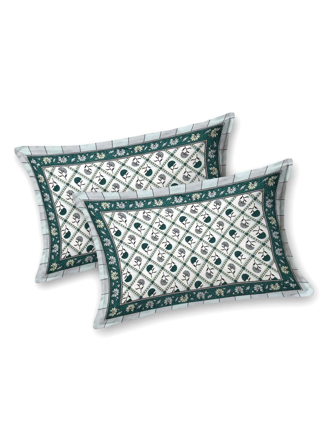 100% Pure Cotton Traditional Printed Bedsheet for Double Bed King Size Bedsheet with 2 Pillow Covers
