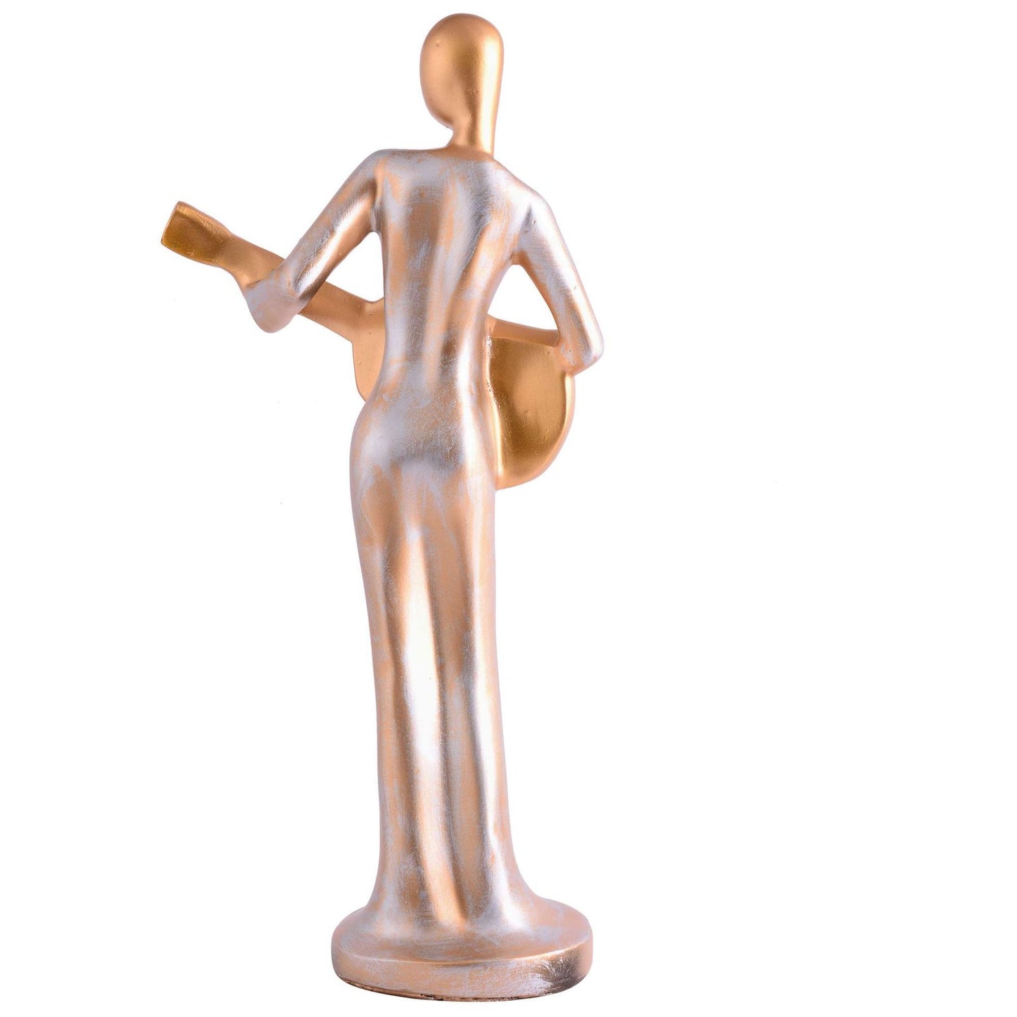 Modern metal musician golden white statue Resin figurine Contemporary art Music decor Metal sculpture, Modern home decor, Musician gift