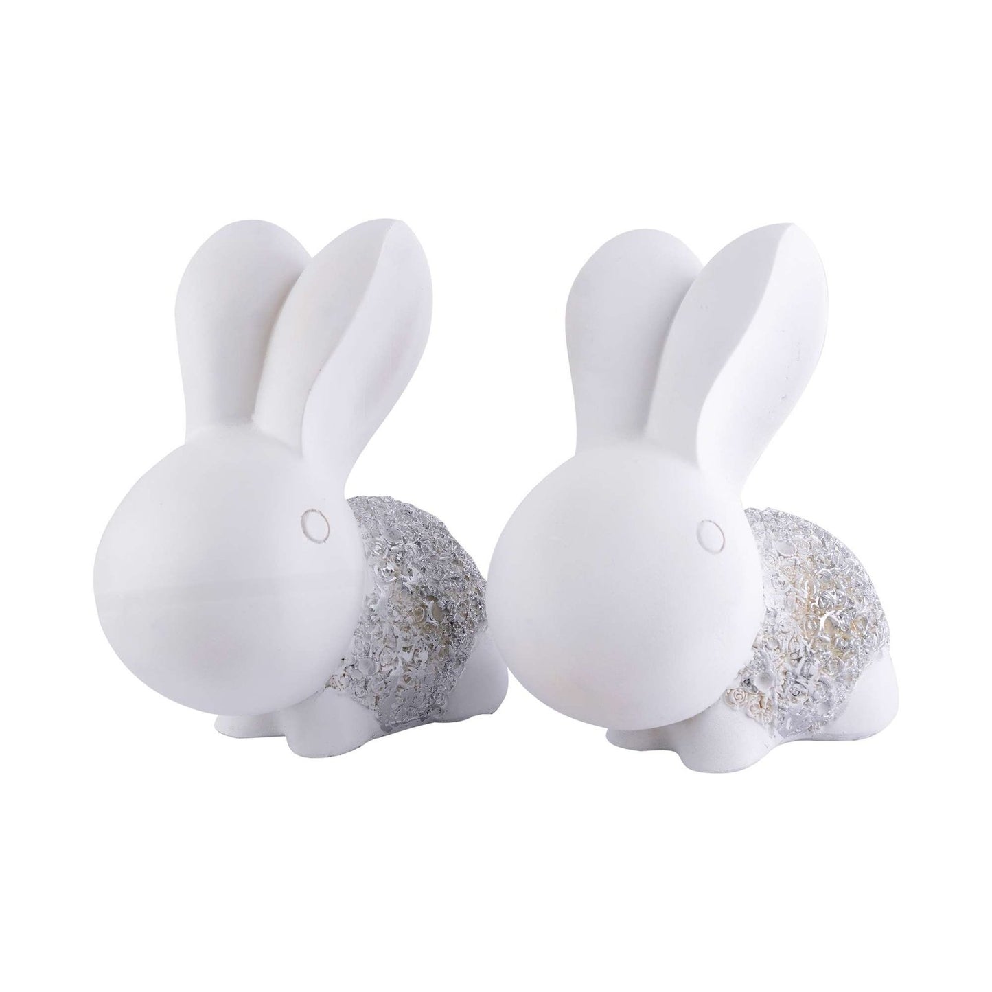 Rabbit Cute Pair Statue for Home Decor Showpiece | Kids Room Decorative Showpiece (White)