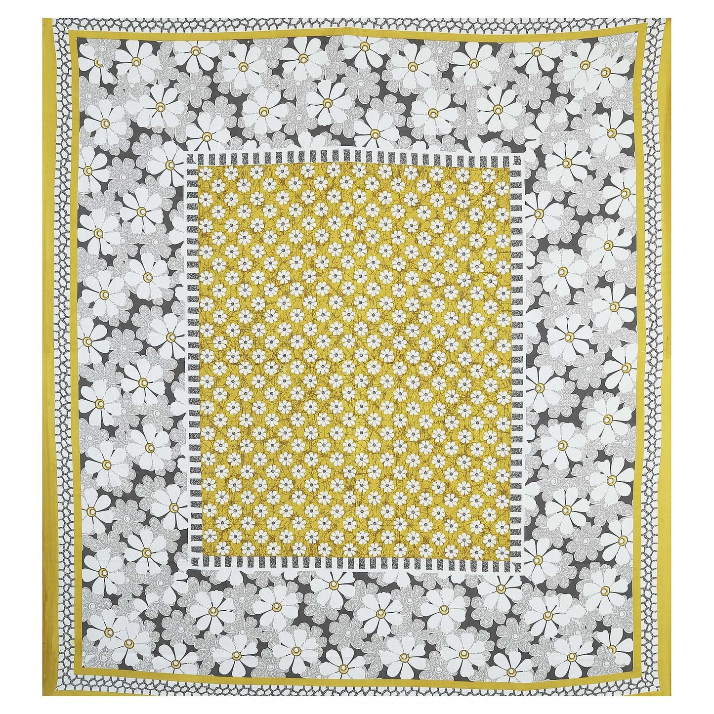 100% Pure Cotton Traditional Printed Bedsheet for Double Bed King Size Bedsheet with 2 Pillow Covers