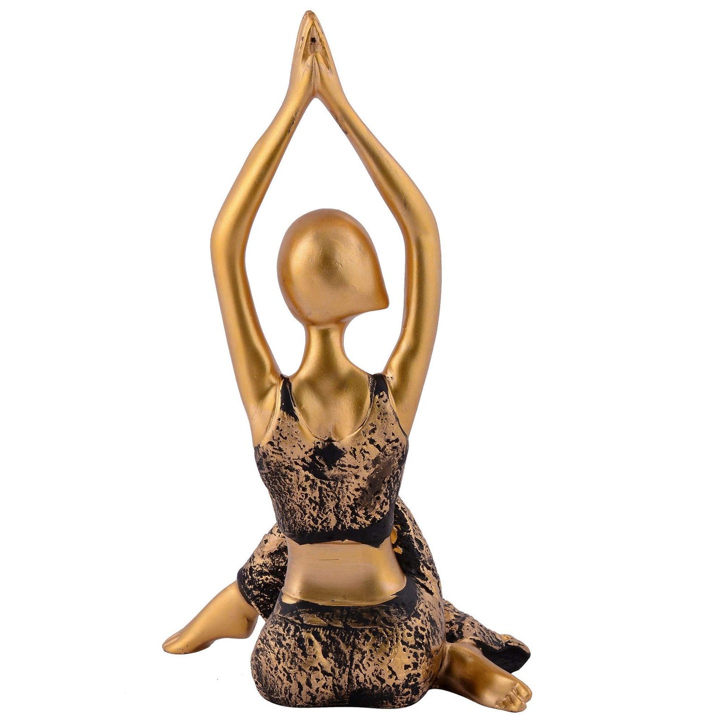 Suitable for home decor Yoga Posture Lady Statue Idol for Home Yoga Statue three pair admirable piece of gift (golden)