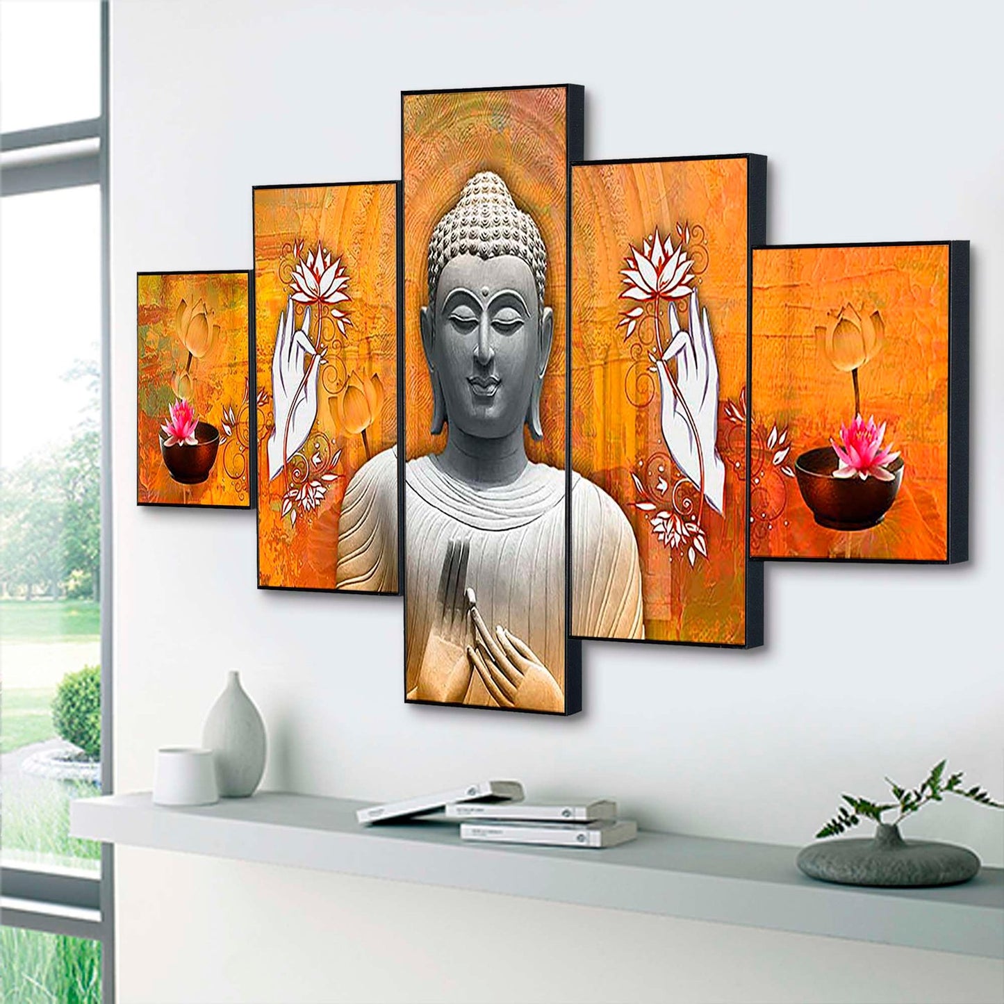 Set Of Five Framed Digital Wall Painting