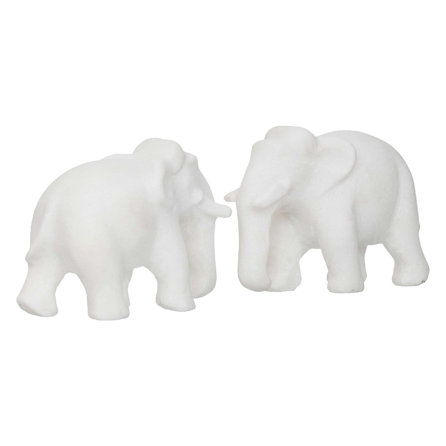White Marble Elephant Showpieces Home Decor for Living Room, Table, Shelf for Vastu, Feng Shui, Office Decor, Gifting