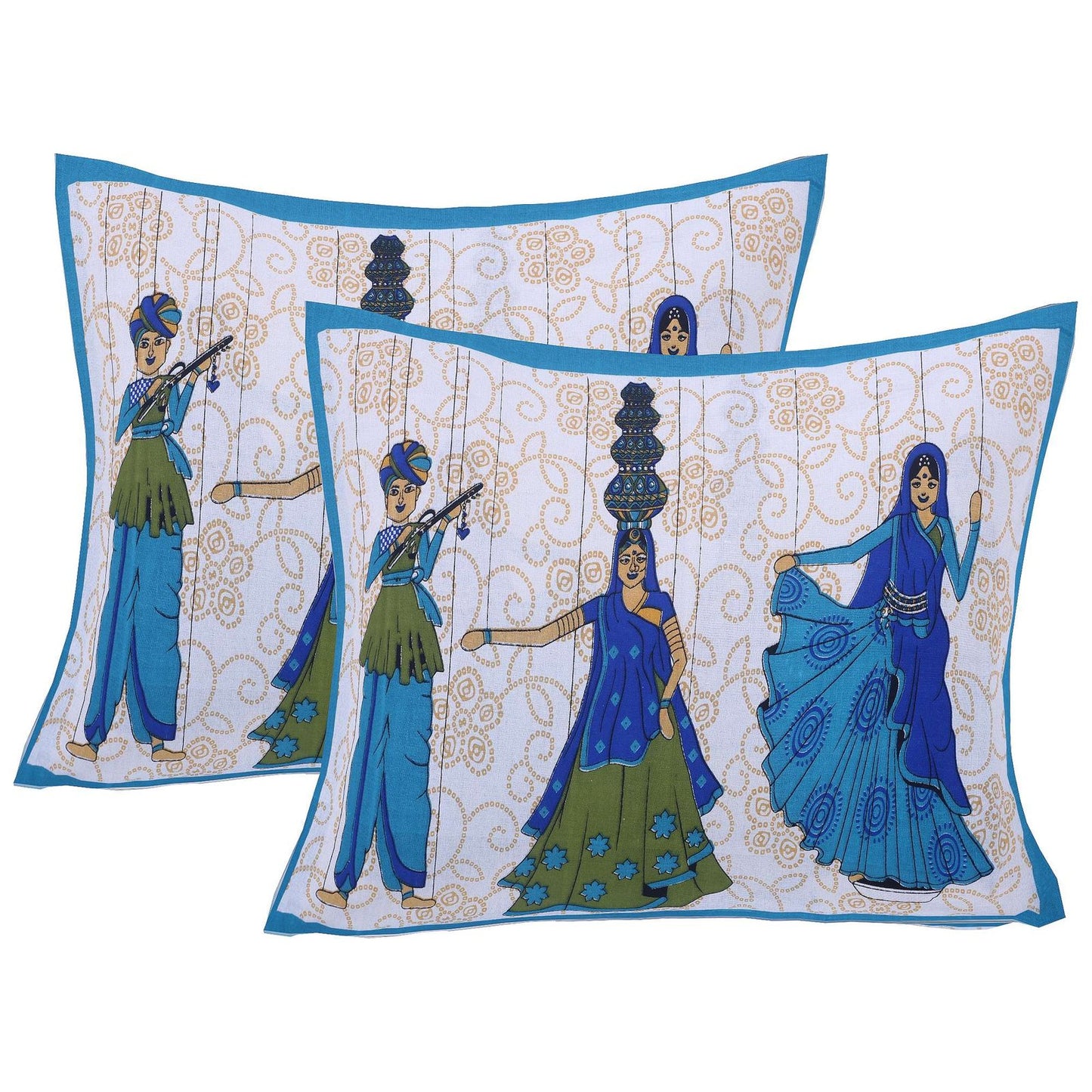 100% Pure Cotton Traditional Printed Bedsheet for Double Bed King Size Bedsheet with 2 Pillow Covers