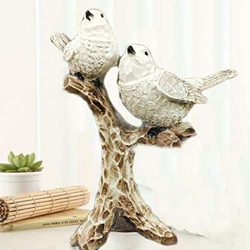 Resin Handcrafted Birds Couple On Tree Showpiece Bird Statue For Home Dcor Living Room Bedroom Table Top Antique Garden Decoration Items